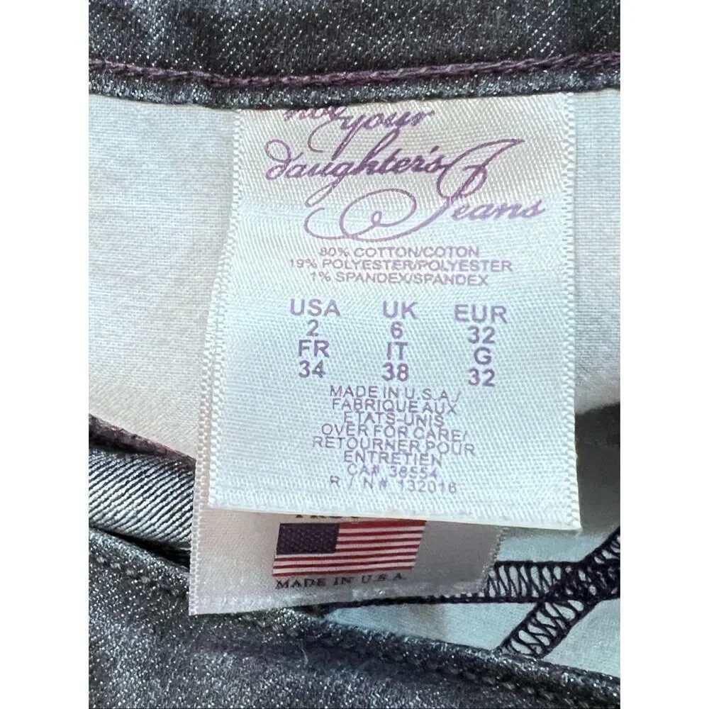 Not Your Daughters Jeans Women's Zip Fly Straight Led Denim Jeans Dark Wash Sz 2